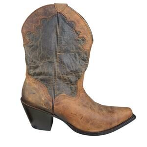 J.B. Dillon Women's Goat Leather Brown Western Cowgirl Boots Size US 9